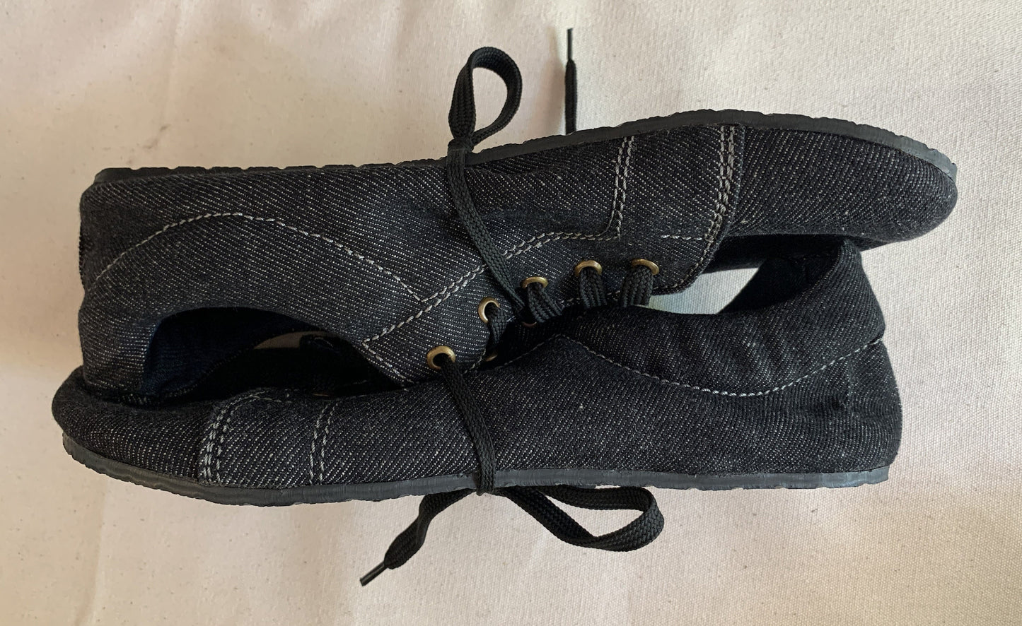 Japan Vibe Barefoot Sneaker I Black Denim I US 8 I UK7.5 I Tire Sole I Light and Flexible I One of a kind I Customization Available I 9LC