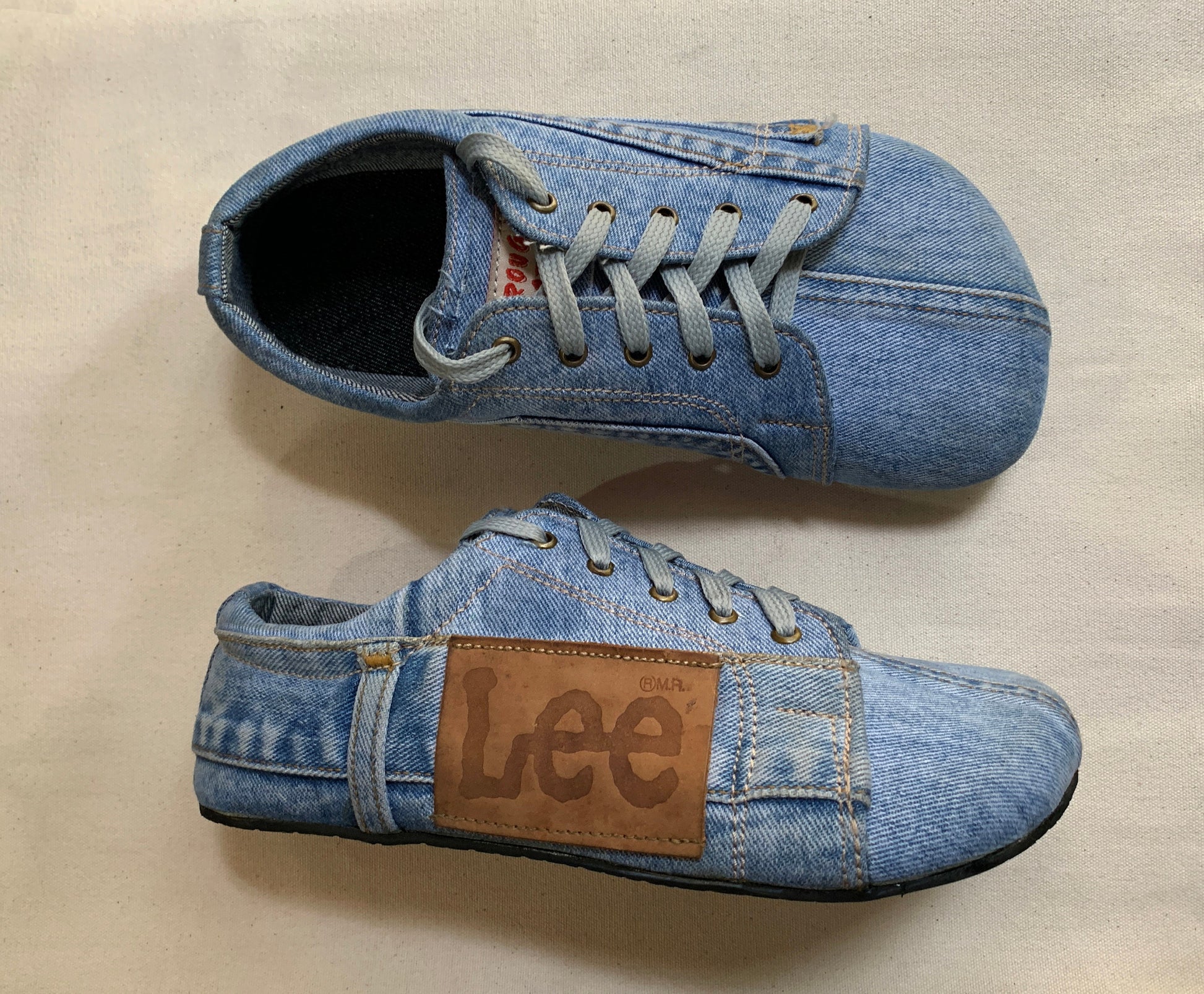 Upcycled Denim Vegan Sneakers, Tire Sole, Barefoot Feel (US9 / EU 42) 9LC