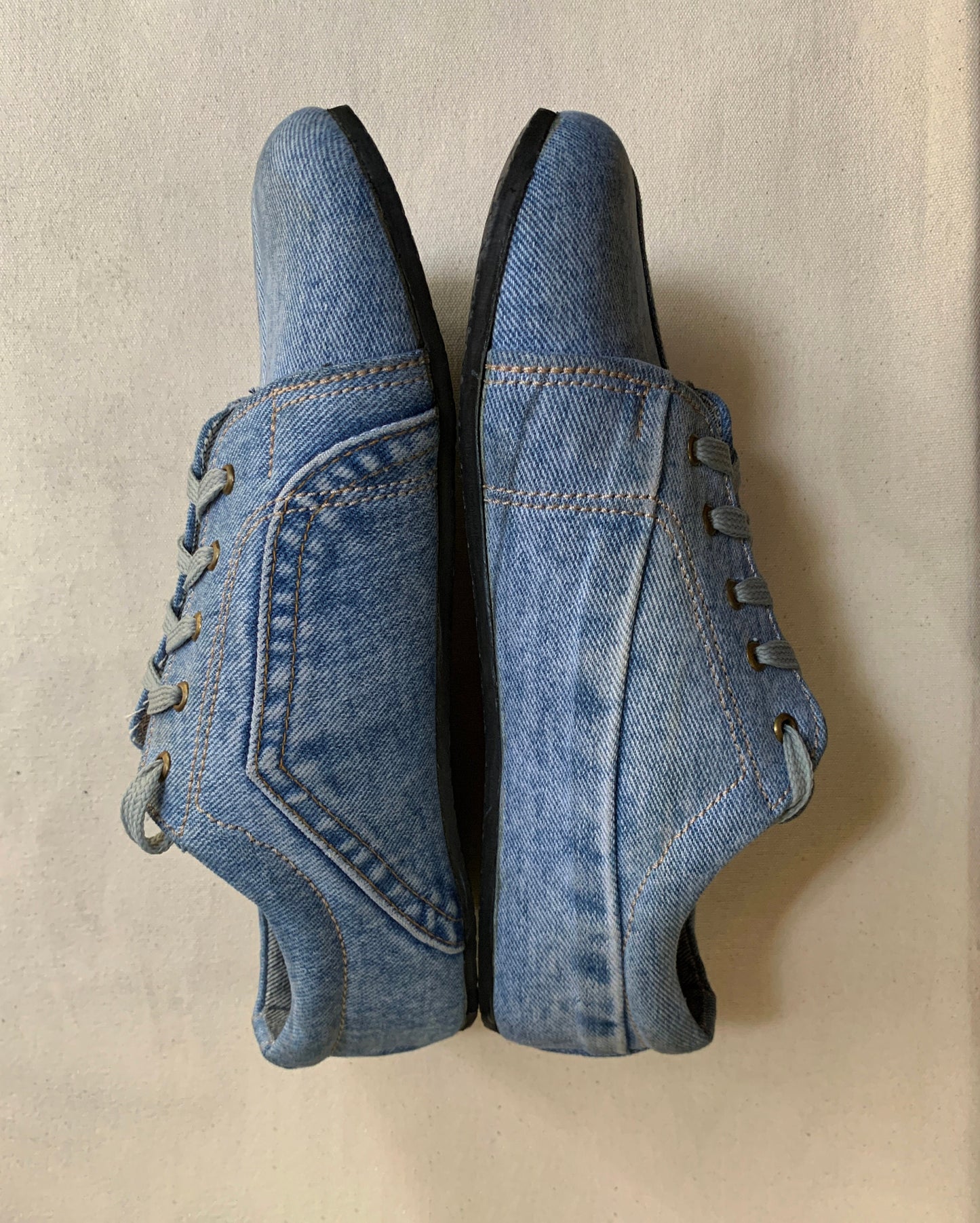 Upcycled Denim Vegan Sneakers, Tire Sole, Barefoot Feel (US9 / EU 42) 9LC