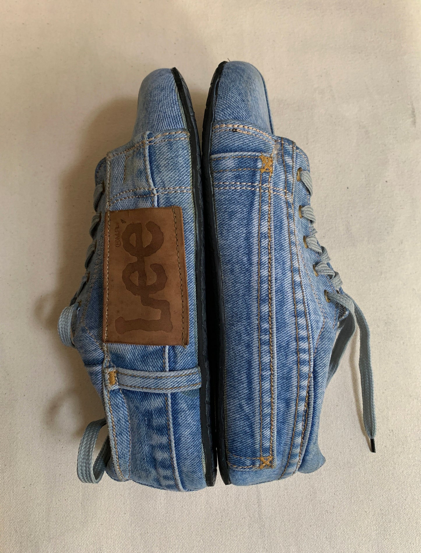 Upcycled Denim Vegan Sneakers, Tire Sole, Barefoot Feel (US9 / EU 42) 9LC