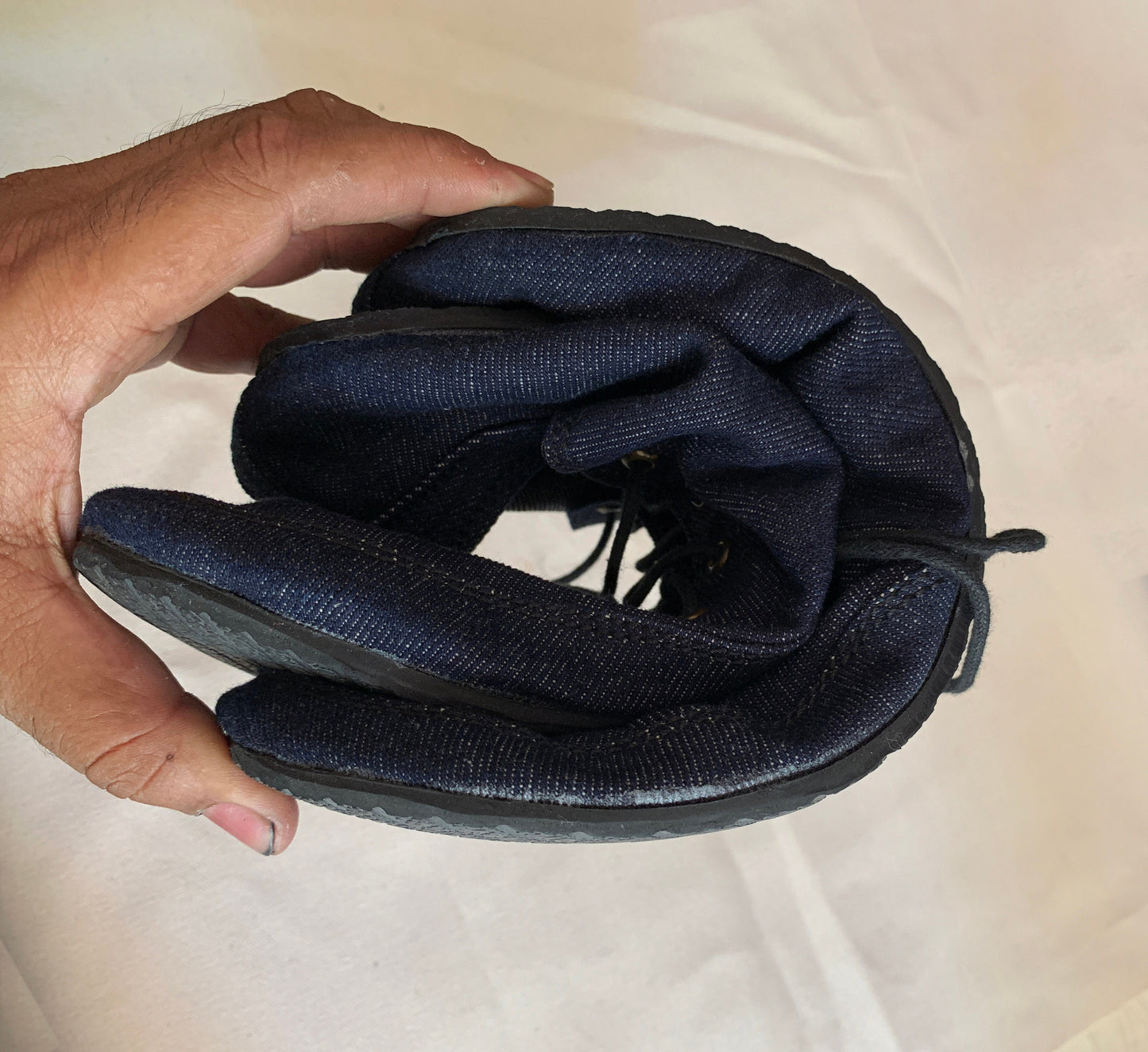 Upcycled Denim Vegan Barefoot Sneakers: Tire Sole, US 10 / EU 43 9LC