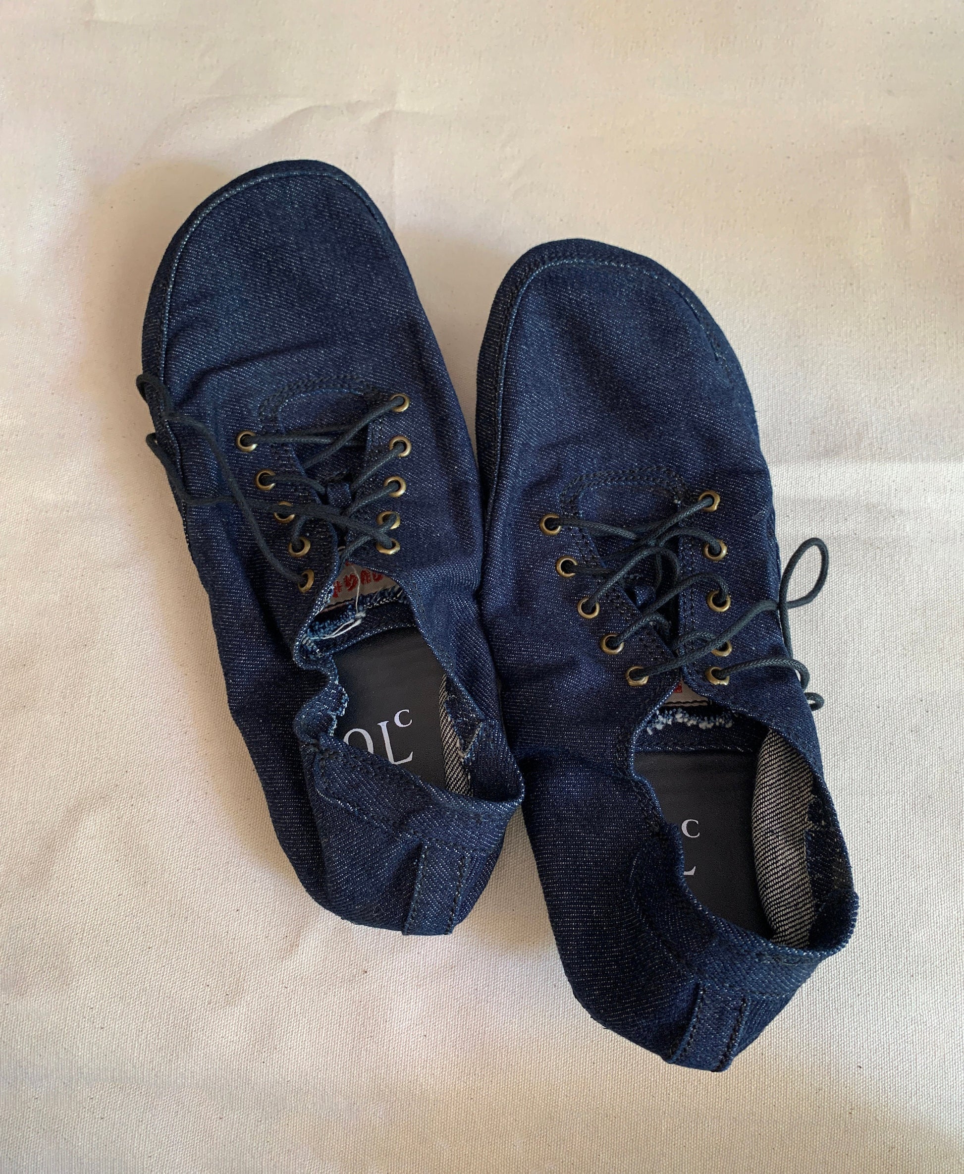 Upcycled Denim Vegan Barefoot Sneakers: Tire Sole, US 10 / EU 43 9LC