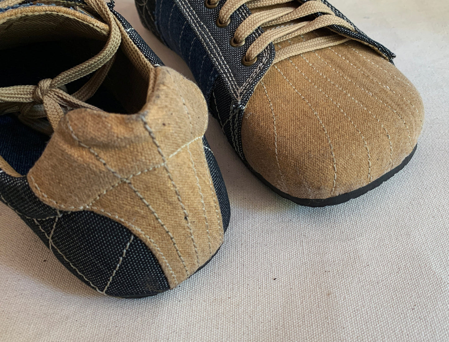 Upcycled Tarpaulin Low Top Sneakers, Vegan Tire Sole (US 9.5 / EU 43) 9LC
