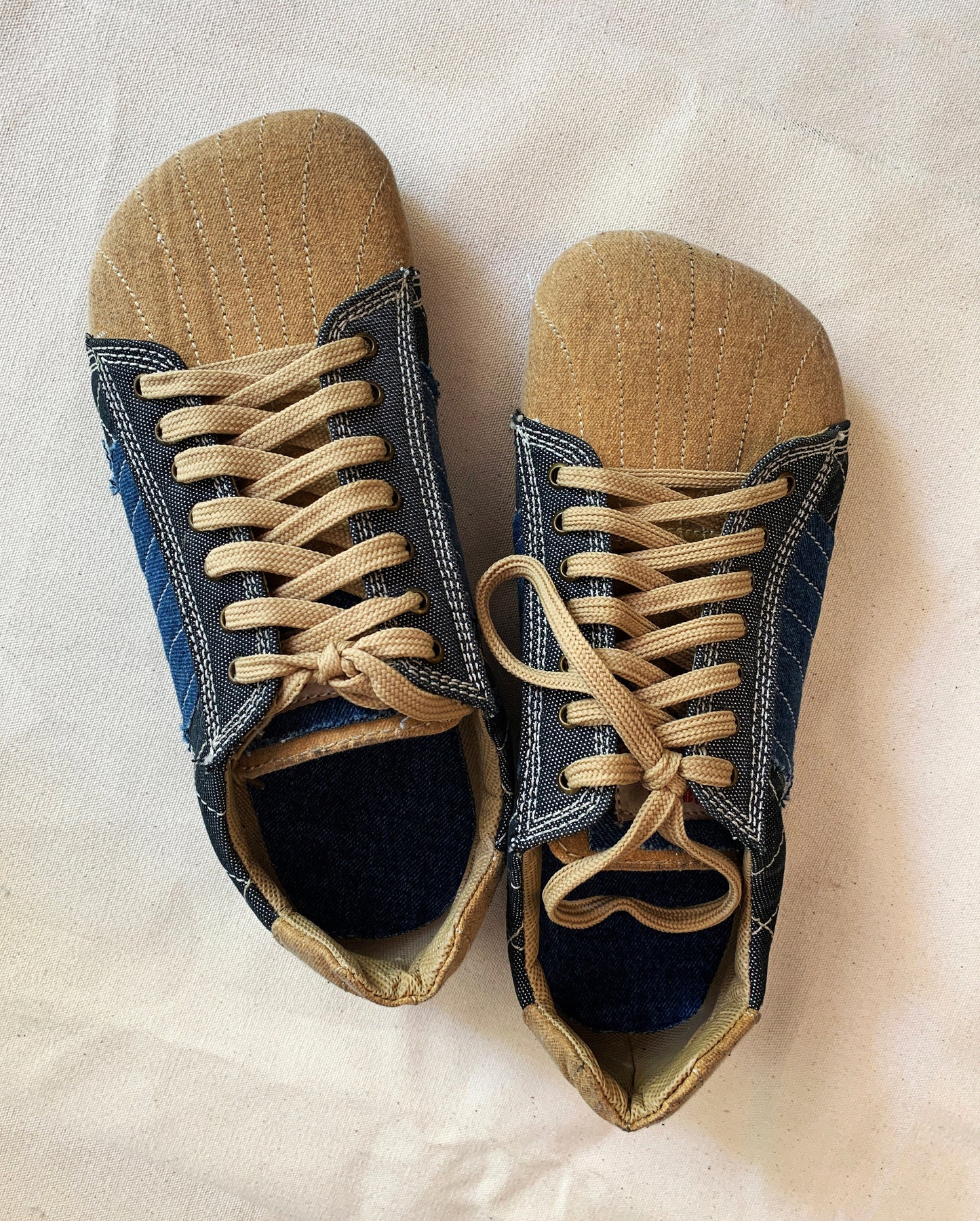Upcycled Tarpaulin Low Top Sneakers, Vegan Tire Sole (US 9.5 / EU 43) 9LC