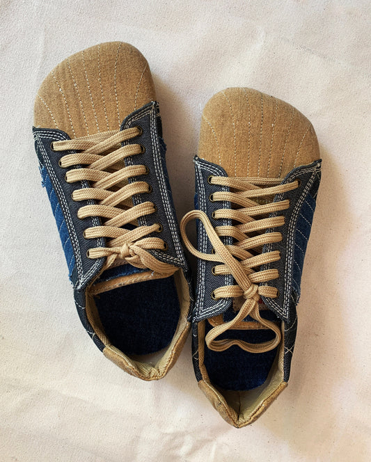 Upcycled Tarpaulin Low Top Sneakers, Vegan Tire Sole (US 9.5 / EU 43) 9LC