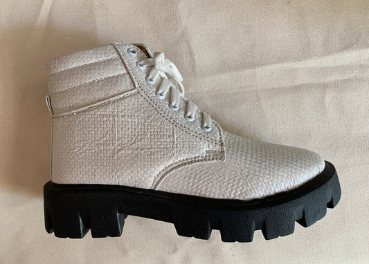 Upcycled Vegan Boots US6.5, One of a Kind Experimental Footwear 9LC