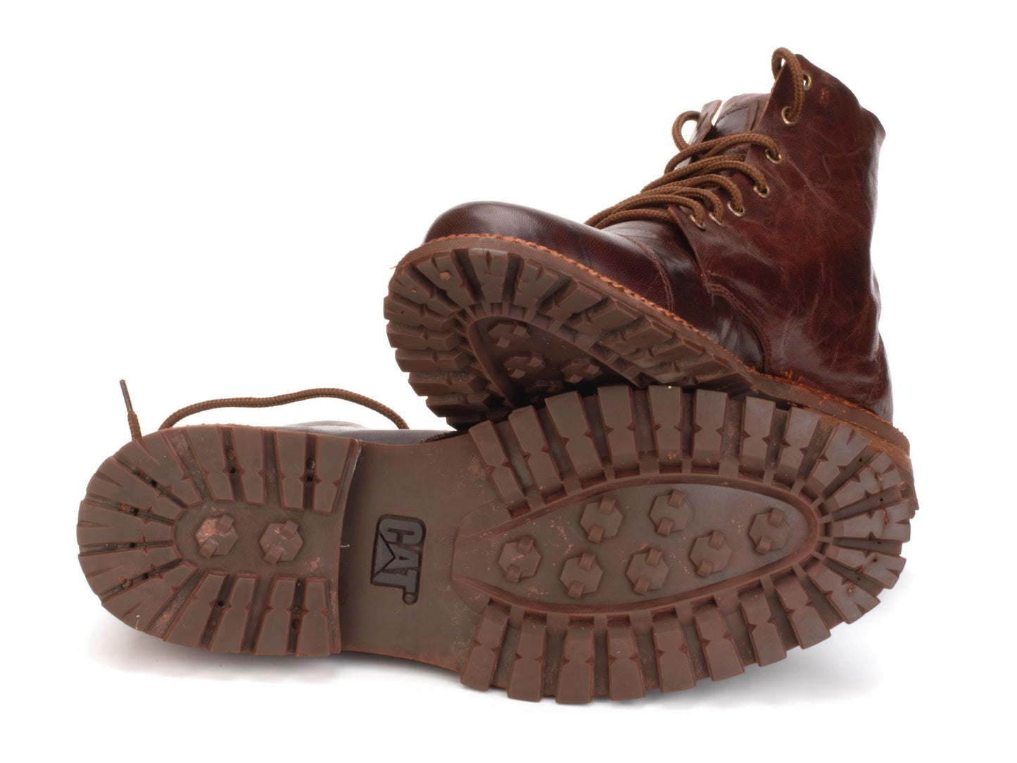 Handmade Leather Boot, Repurposed CAT Sole, US Size 9.5 9LC