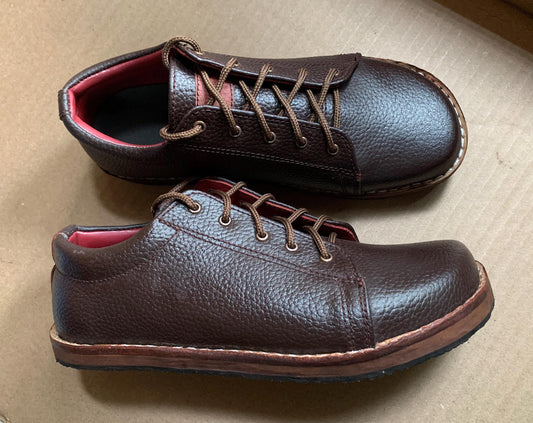 Barefoot Transition Leather Lace-Ups with Tire  Soles (UK8/EU42/US8.5) 9LC