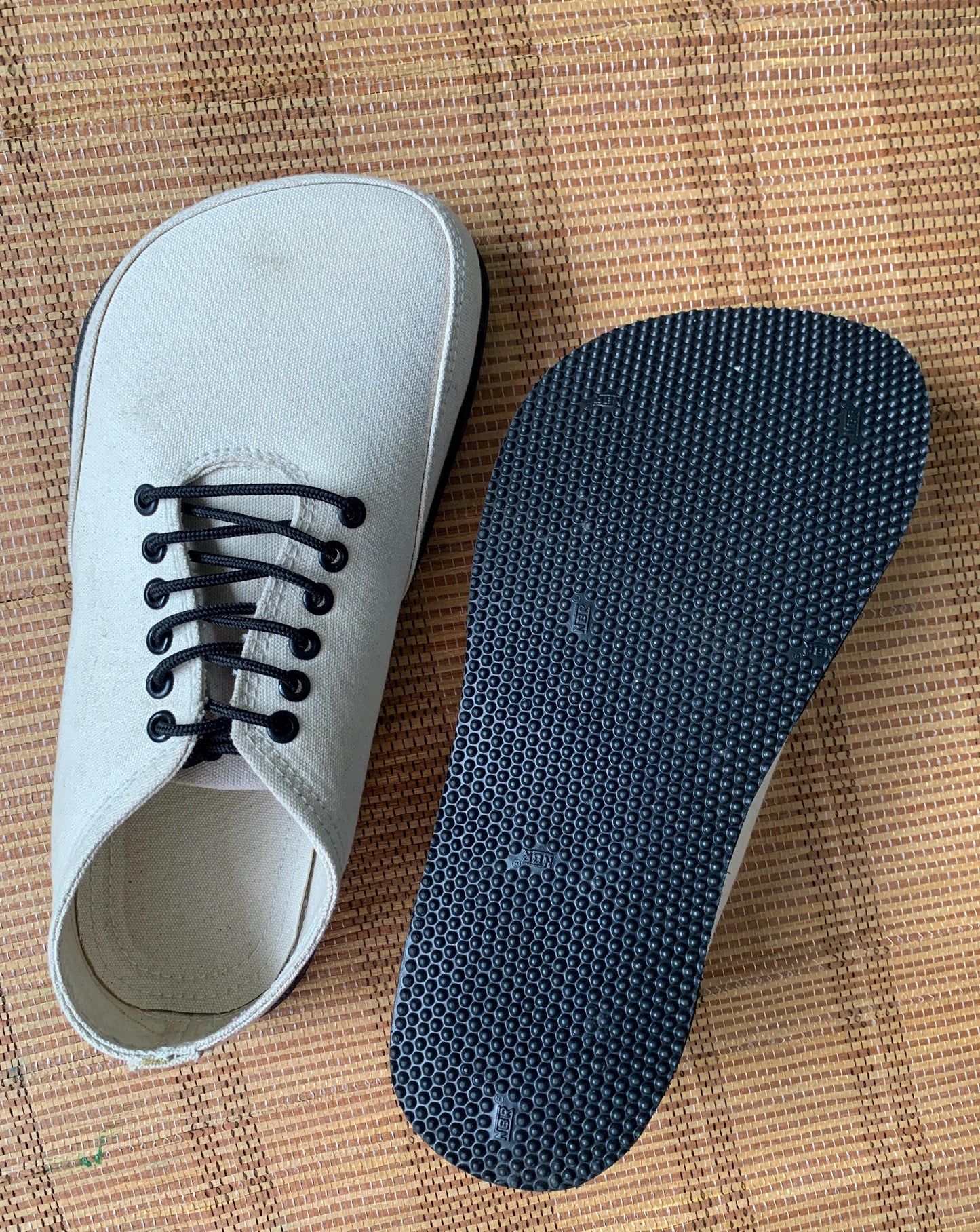 Handmade Canvas Barefoot Shoes: Minimalist Design, Upcycled Sole 9LC
