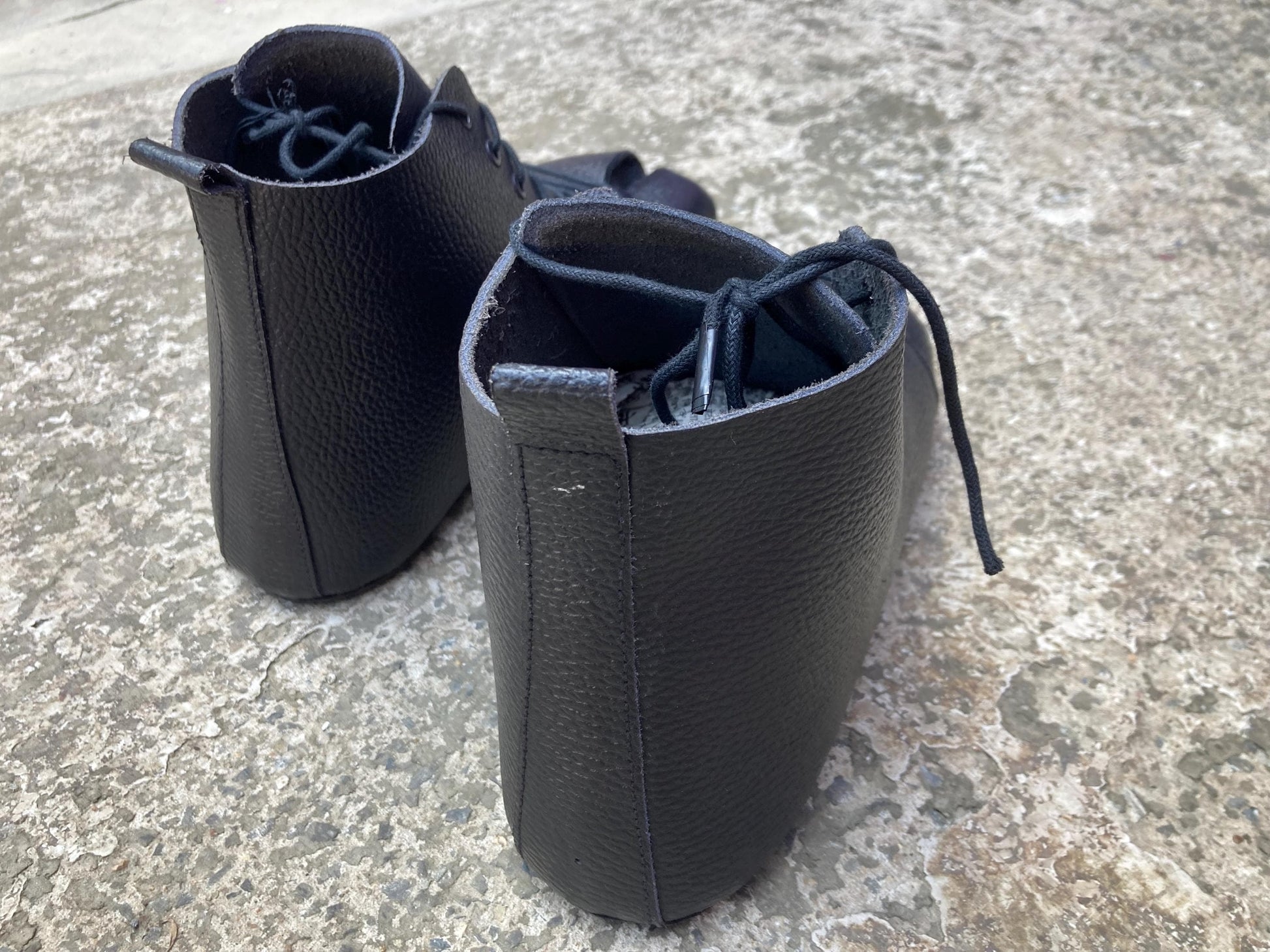 Leather Tabi Boots: Custom Ankle Length Shoes, US 10 9LC