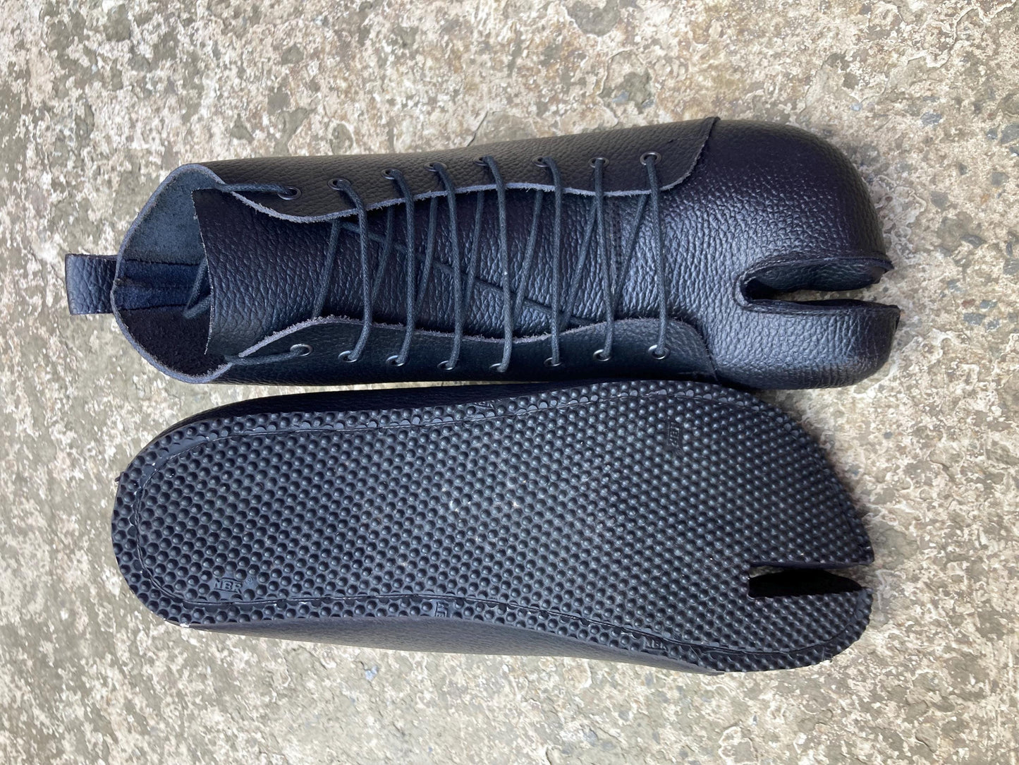 Leather Tabi Boots: Custom Ankle Length Shoes, US 10 9LC