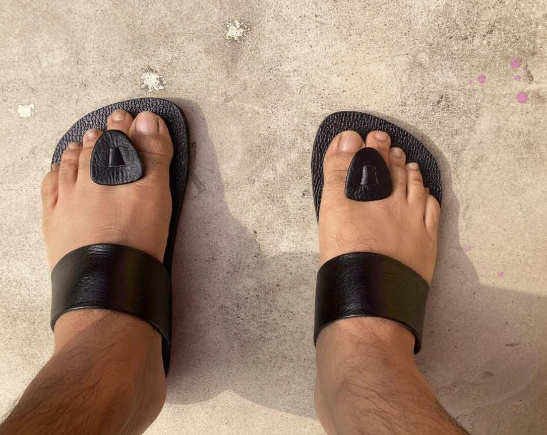 Handmade Minimal Leather Sandals: Wide Fit, Barefoot Style 9LC