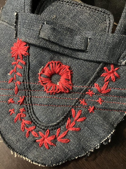 Custom Embroidered Denim Shoe Uppers | Made-to-Order Pattern Development 9LC