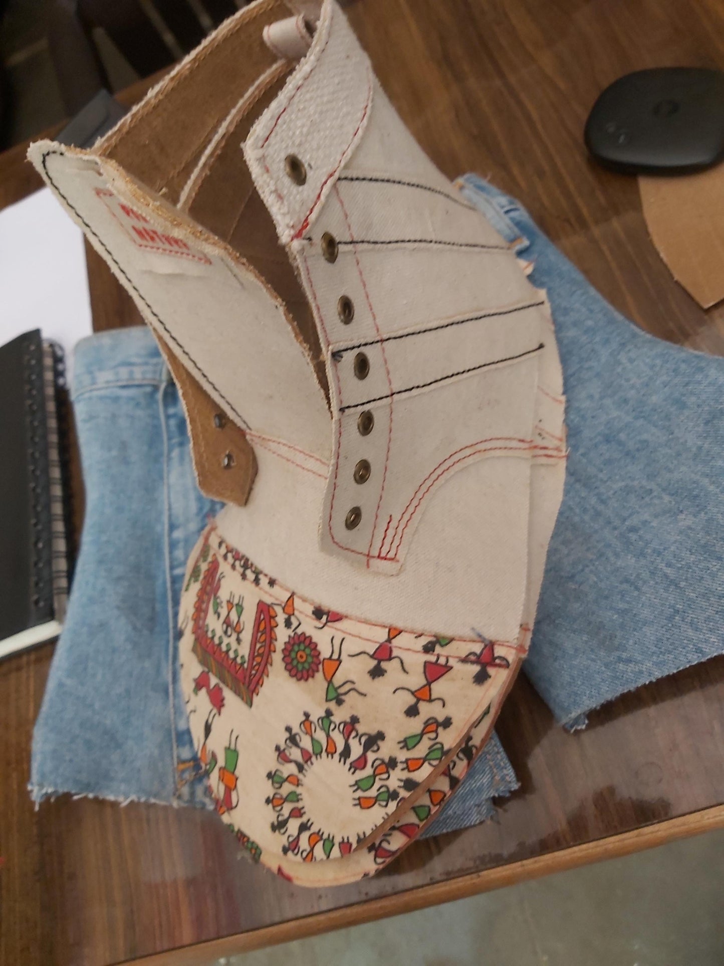 Custom Embroidered Denim Shoe Uppers | Made-to-Order Pattern Development 9LC