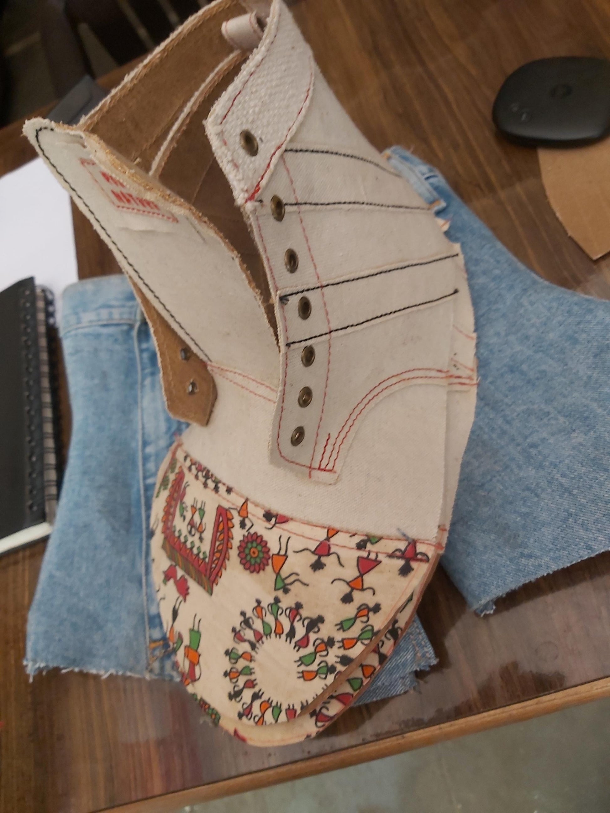 Custom Embroidered Denim Shoe Uppers | Made-to-Order Pattern Development 9LC